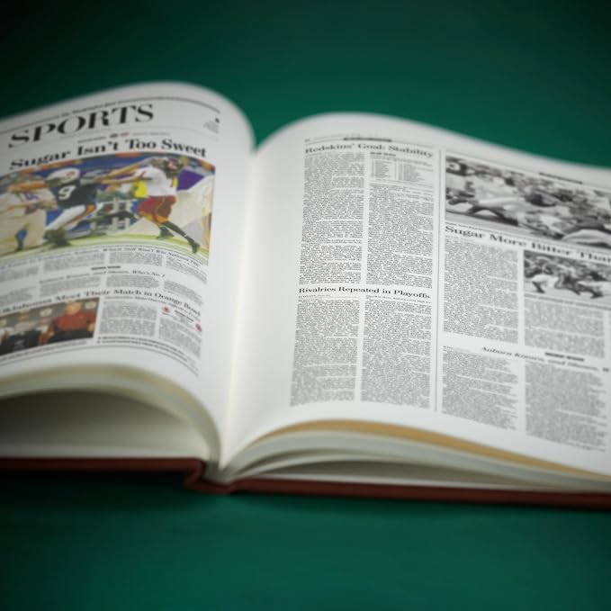 Signature gifts Personalized College Football Newspaper History Book, A3 Large Deluxe Hardcover - College Football Fan, Alumni, Students Keepsake Gift