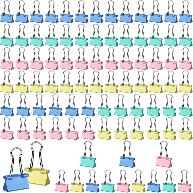 180Pcs Small Binder Clips, Mini Binder Clips, 0.63 in/15mm Clips Office Supplies, Paper Clamps, Binder Paper Clips for Office Supplies Home School Food DIY