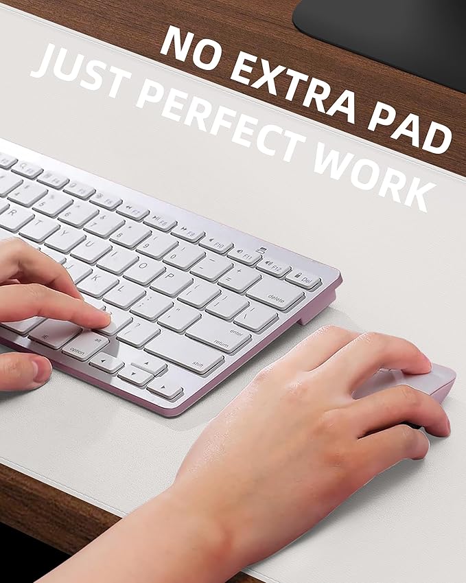 Desk Pad Mat - Leather Desk Pad Protector for Office and Home - Desk Organization and Accessories - Ideal for Large Mouse Pad and Desk Mats on Top of Desks(White,31.5" x 15.7")