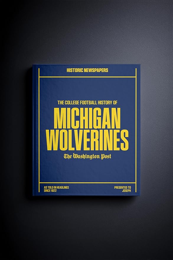 Signature gifts Personalized College Football Newspaper History Book, A3 Large Deluxe Hardcover - College Football Fan, Alumni, Students Keepsake Gift