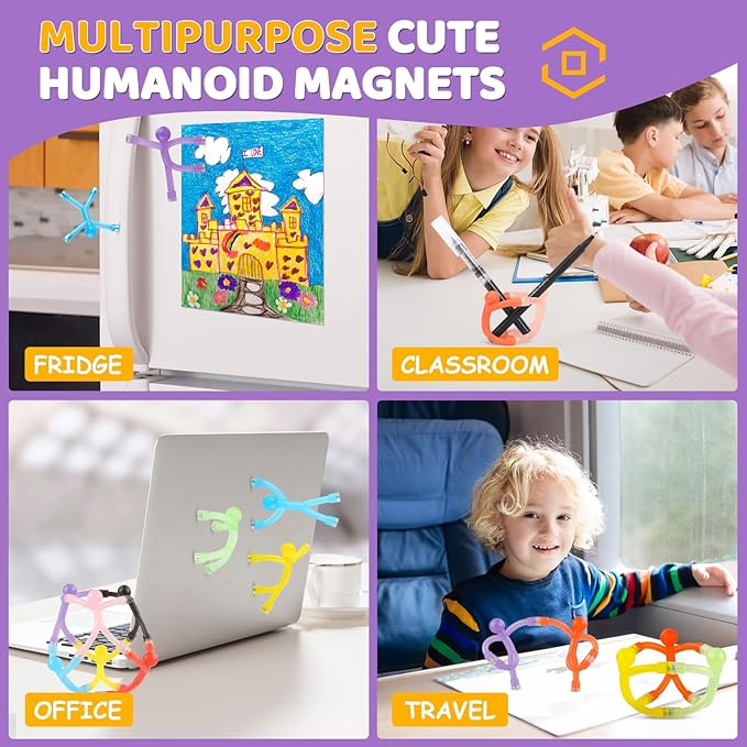 TRYMAG Fridge Magnets - 10 Pack Funny Man & Kid Magnets - Mini Humanoids for Locker & Office
