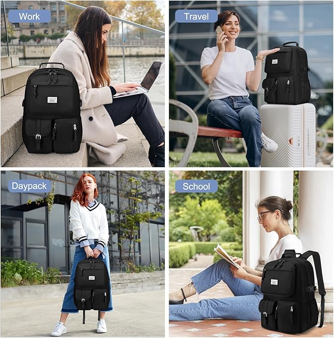 School Laptop Backpack for Girls Bookbag: Large Capacity Elementary Middle High School Book Bag 17.3 Inch Casual College Backpacks Waterproof Travel Back Pack Student Bookbags for Teen Kids Boys Women