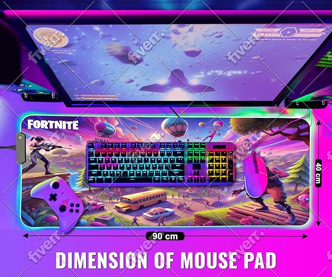 Gaming Mouse Pad - Desk Mat Gaming Mouse Pad, 90x40 Extra Medium Large Extended Big Long Huge XL XXL and XXXL RGB LED Light Mousepad for a Computer, PC Mats Mousepads Battlefield Blitz