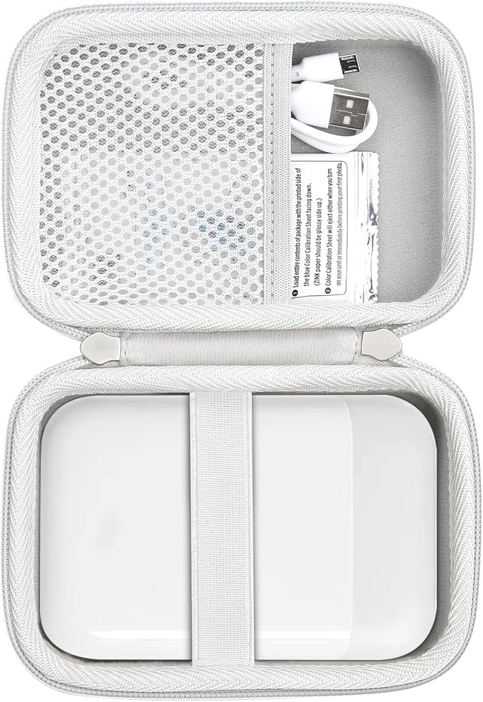 khanka Hard Travel Case Compatible with Liene 2x3” Photo Printer- Mini Instant Portable Photo Printer,Case Only (White)