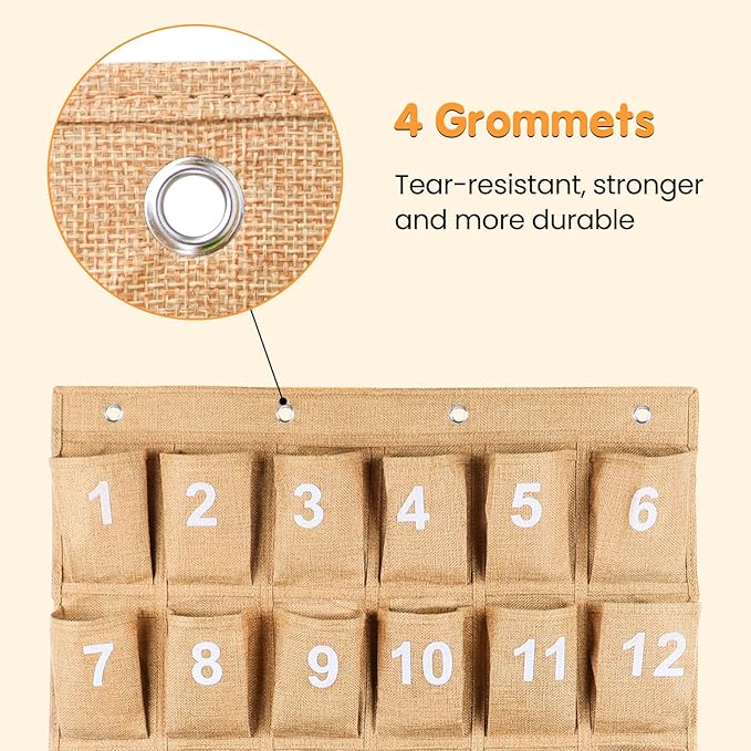 Eamay 30 Numbered Classroom Pocket Charts for Cell Phones and Calculators Holder Wall Door Mount Hanging Organizer
