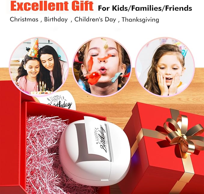 Sticker Printer, Mini Thermal Printer with 5 Rolls Paper ,Inkless Photo Maker for School Supplies & DIY Projects,Bluetooth Connection Portable Sticker Maker for Labels, Photos, and Notes (Mini)