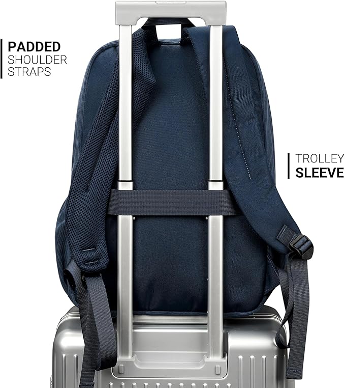 ZORFIN 26L Backpack for School, College, and Travel: Corduroy Bookbag with 8 Compartments - Midnight Blue