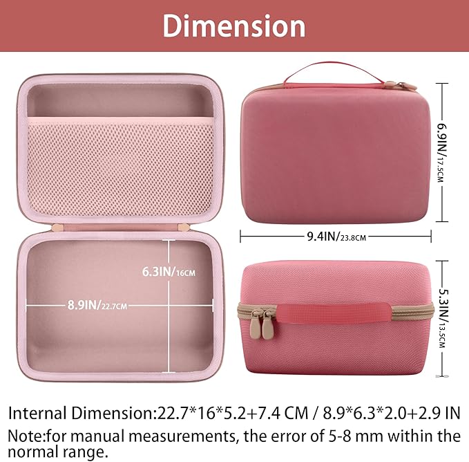 khanka Case Compatible with M100 M200 Liene 4x6'' Photo Printer, Wi-Fi Picture Printer,Case Only(Pink)