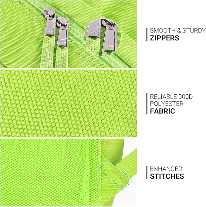 ZORFIN 26L Backpack for School, College, and Travel: Water Resistant Bookbag with 8 Compartments - Greenyellow