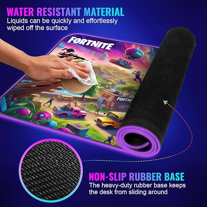 Gaming Mouse Pad - Desk Mat Gaming Mouse Pad, 90x40 Extra Medium Large Extended Big Long Huge XL XXL and XXXL RGB LED Light Mousepad for a Computer, PC Mats Mousepads Battlefield Blitz
