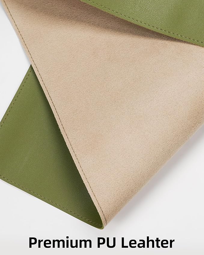Desk Pad Mat 23.6"x13.7" - Waterproof Mouse Pad & Desk Protector, Non-Slip PU Leather for Gaming Keyboard/Mouse, Stitched Edge XL Office Desk Pad with Ergonomic Support(Green)