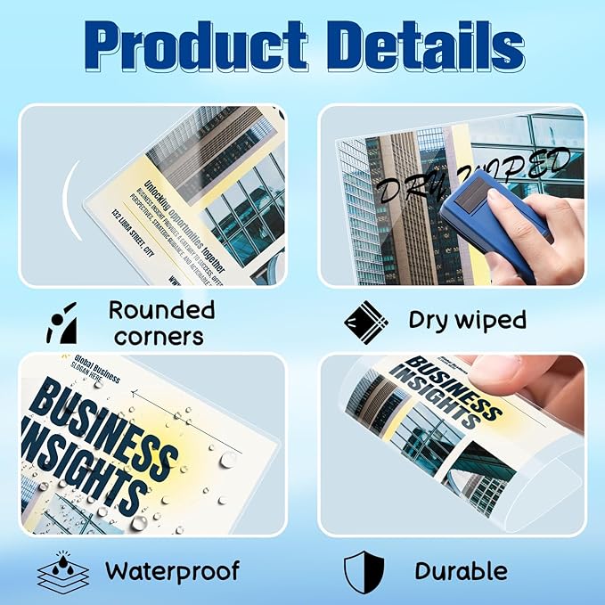 100 Pieces Laminating Pouch with 50PCS Clips Government-Size Card Laminating Pouches Luggage Tags Thermal Laminate Pouch Tags Kit Clear Laminating Pouch for Work Permits Pass Cards Student ID Cards