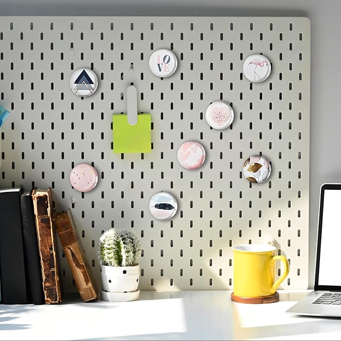 Cute Fridge Magnets, Round Crystal Glass Refrigerator Magnetic for Kitchen & Office Whiteboard Locker Accessories (12Pcs Pink)