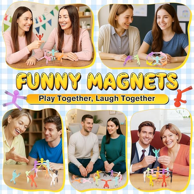10 Pack Magnetic Men Figures, Fridge and Locker Magnets for Refrigerator, Office, Travel Use, and Home Decor for Adults