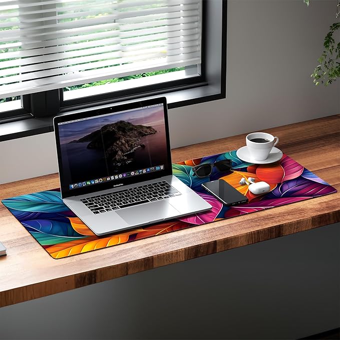 Large Gaming Mouse Pad (31.5"x11.8") - XXL PU Leather Waterproof Desk Mat with Non-Slip Rubber Base for Keyboard, PC & Office