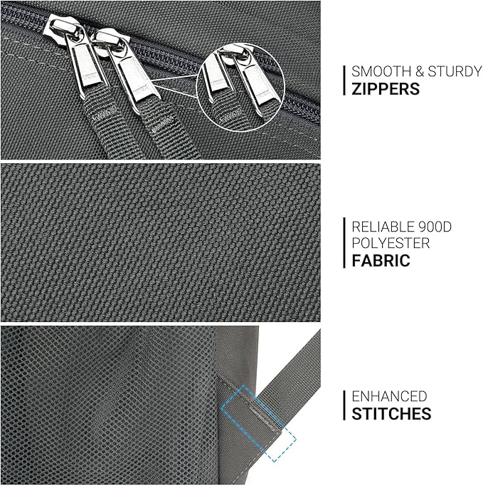 ZORFIN 26L Backpack for School, College, and Travel: Water Resistant Bookbag with 8 Compartments - Forge Grey