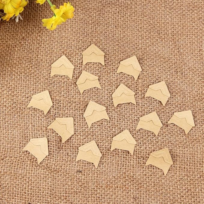 GOONAVI 15 Sheets 360 Pcs Cowhide Acid-Free Photo Corners Mounting Self Adhesive for DIY Photo Album Journal