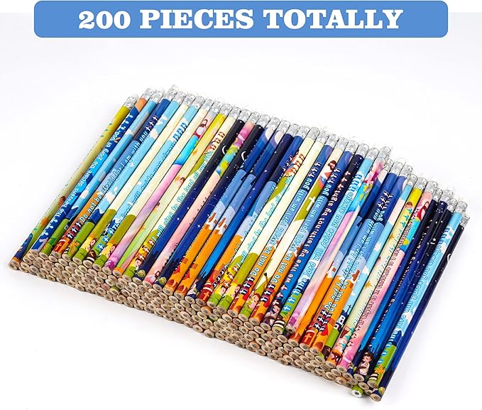 200 Pieces Bible Verses Pencils Inspirational Scripture Pencils with Hollow Cross Christian Pencils for Religious Scripture Church Supplies for School Student Teacher