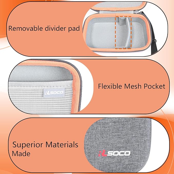 RLSOCO Hard Case for Memoking T02 & Nelko PM230 & Anycash & Phomemo M02/T02/M02X & Ponek & Memoqueen T02 Sticker Printer,Mini Bluetooth Portabel Sticker Maker - Grey (Case Only)