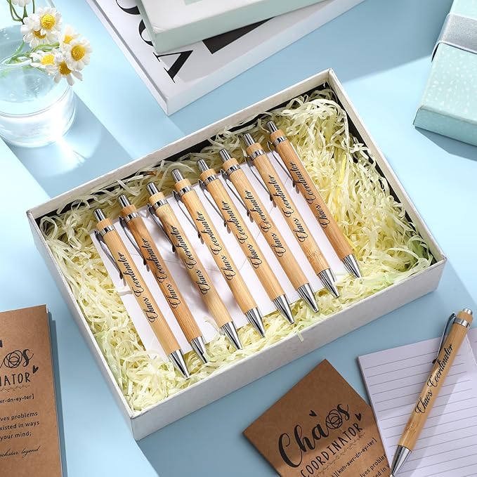 Sabary 100 Pcs Back to School Gifts Inspirational Notepads Ballpoint Pens Sets Mini Motivational Pocket Notebooks Journals Bulk Teacher Appreciation Presents for Office Supplies(Chaos Coordinator)