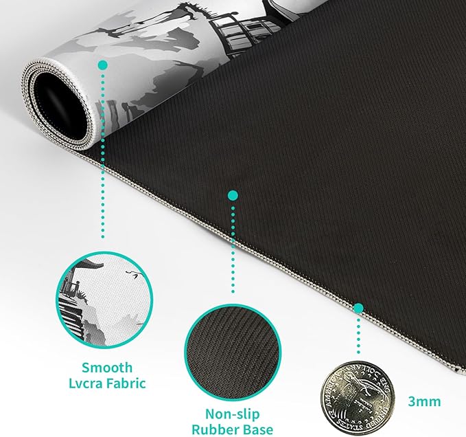 Desk Mat, Anime Desk Pad Mat, Desk Matt for Desktop, XL Large Mouse Pad for Desk, Anti-Slip Big Mousepad with Stitched Edges, Keyboard Pad Mouse Mat for Gaming and Office (Cherry Blossom 6)