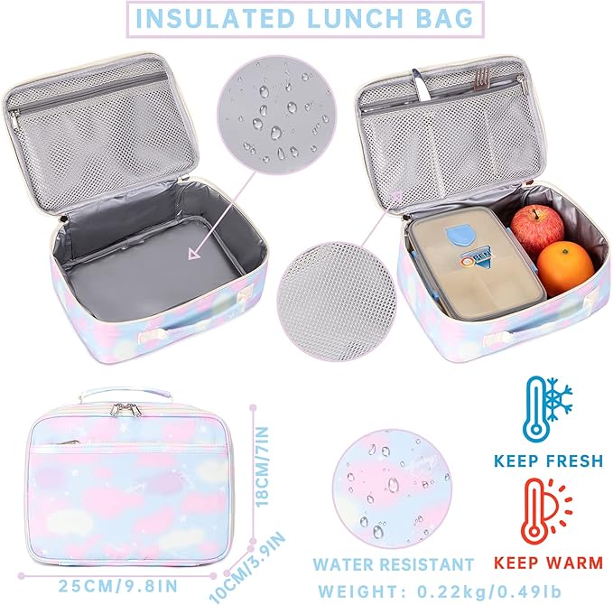 Lohol Galaxy Backpack for School Travel, Lightweight BookBag for Girls Kids