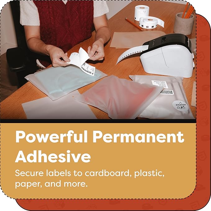 Aegis Adhesives - Compatible Label Replacement for Brother DK-1204 (0.66" X 2.1”) Multipurpose Return Address, Use with QL Printers - 12 Rolls + 1 Frame