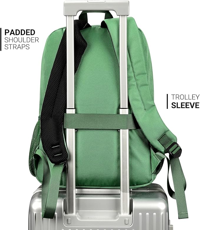 ZORFIN 26L Backpack for School, College, and Travel: Water Resistant Bookbag with 8 Compartments - Lemon Green