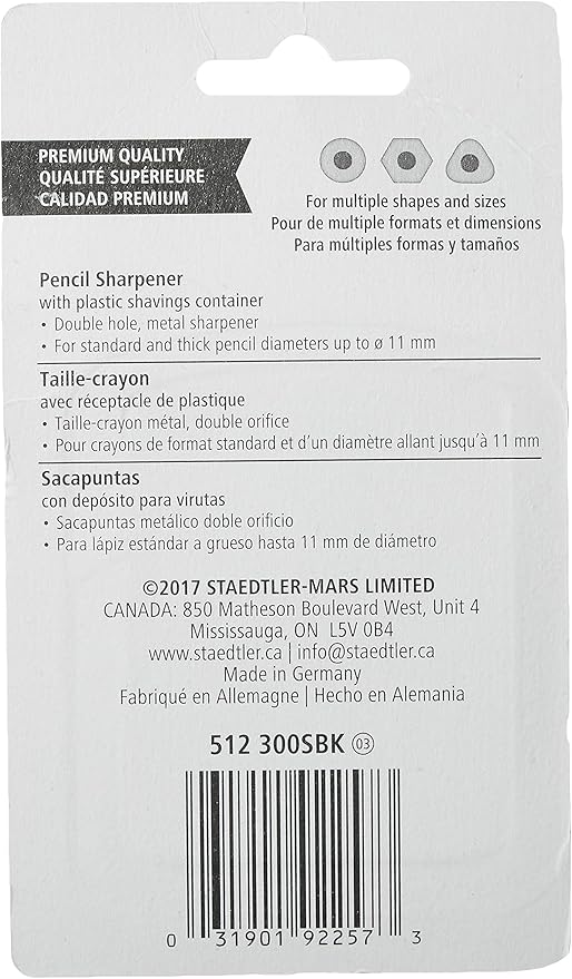 STAEDTLER(R 2-Hole Metal Pencil Sharpener (assorted) (Pack of 2)