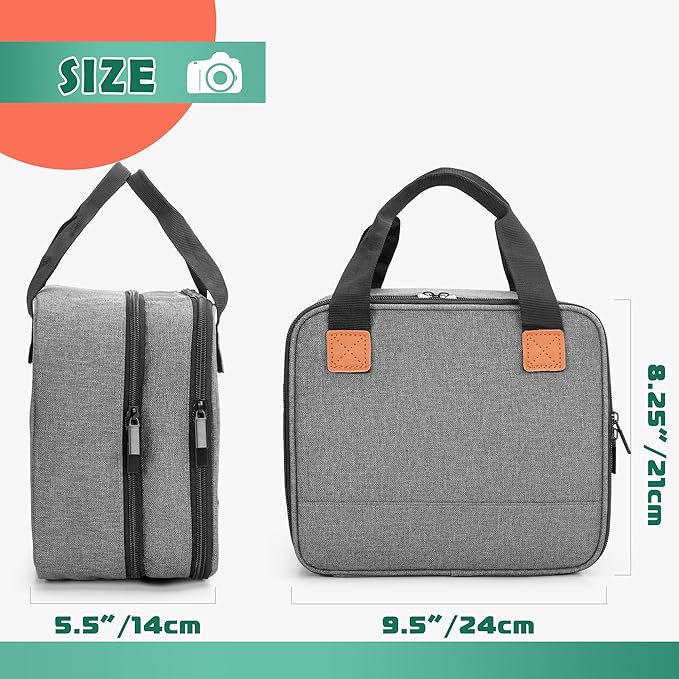 LUXJA Photo Printer Case Compatible with Canon SELPHY CP1500 / CP1300 / CP1200, Photo Printer Bag with Accessory Pockets, Gray