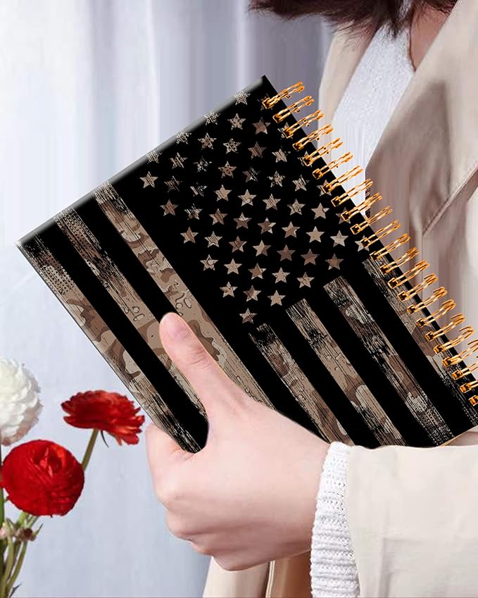 iampanda Spiral Journal Notebook,Strong Twin-Wire Binding with Premium Paper for Girl Women,Cool Camo Design 60 Sheets A5 College Ruled Notebook/Journal,Perfect for School Office Home Gifts,Camouflage