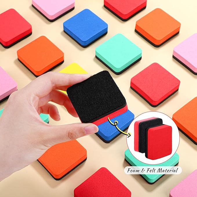 Aodaer 90 Pieces Dry Erase Answer Paddle Colorful Handheld 6 x 8 Inch Double Sided Dry Erase Paddles with 30 Dry Erase Eraser 30 Markers Mini Dry Erase Paddles for Classroom Voting & Answers Auction