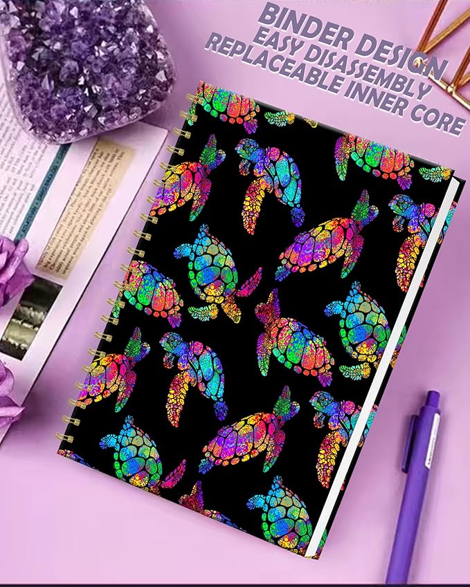 iampanda Spiral Journal Notebook,Strong Twin-Wire Binding with Premium Paper for Women,60 Sheets B5 College Ruled Notebook/Journal,Perfect for School Office Work,Watercolor Sea Turtle