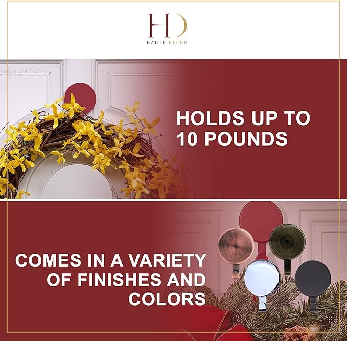 Haute Decor Attract Magnetic Hanger, 1 Pack - Strong Magnet Hook for Metal Doors and Surfaces