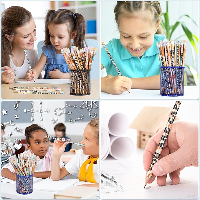 Ragnhild 200 Pcs Retro Motivational Pencils, Inspirational School Pencils for Classroom, Cute Wood Graphite Pencils with Encouraging Sayings, Back to School Supplies for Kids & Teachers