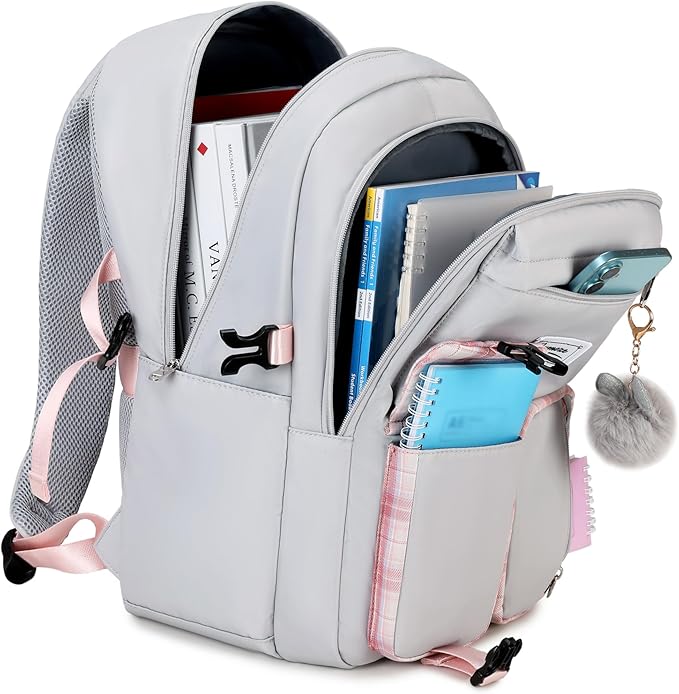 Cute Backpack for Girl Teenager Daily Backpack Women Backpack Purse Grey