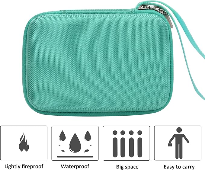 khanka Hard Travel Case Compatible with Liene 2x3” Photo Printer- Mini Instant Portable Photo Printer,Case Only (Green)