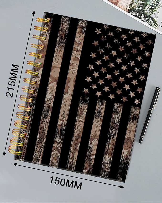 iampanda Spiral Journal Notebook,Strong Twin-Wire Binding with Premium Paper for Girl Women,Cool Camo Design 60 Sheets A5 College Ruled Notebook/Journal,Perfect for School Office Home Gifts,Camouflage