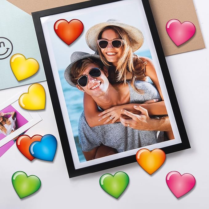 MORCART 16Pcs Fridge Magnets Heart Emoji Refrigerator Magnets Colorful Magnets for Locker Whiteboard Cute Decorative Magnets for Classroom Kitchen Office Gifts for Teachers Family and Friends (Heart)
