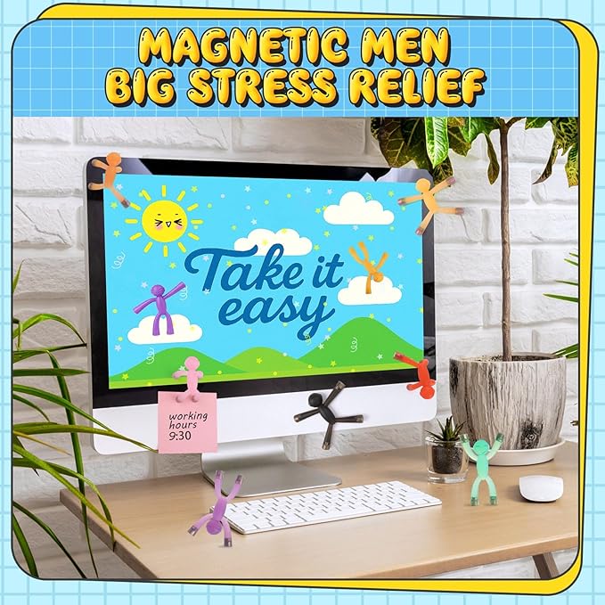 10 Pack Magnetic Men Figures, Fridge and Locker Magnets for Refrigerator, Office, Travel Use, and Home Decor for Adults