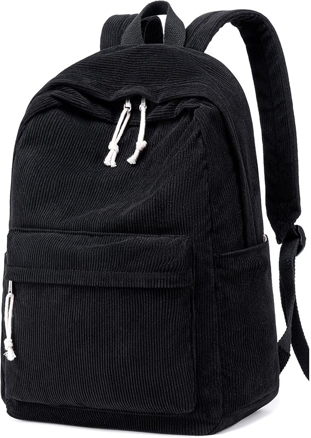 School Backpack for Teens Large Corduroy Bookbag Lightweight 15.6 inch Laptop Bag for Girls Women Casual High School College