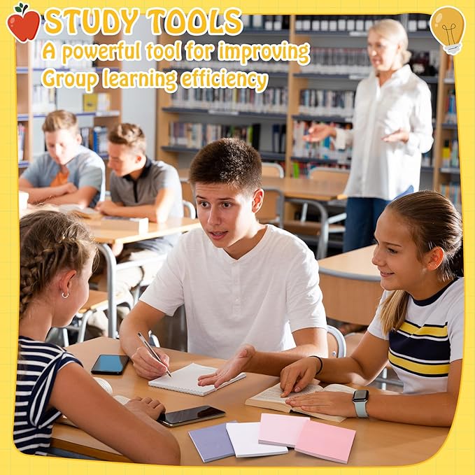 Fainne 24 Pack Sticky Notes Bulk Back to School Supplies Self Stick Note Pads Paper Memo for Office First Day of School Student Teacher Essentials (3x3inch,Simple Color)
