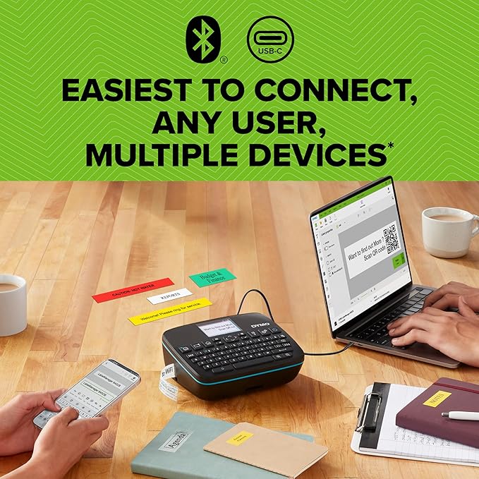 DYMO LabelManager Executive 640 CB Portable Label Printer Kit with Carry Case and 3 Label Cassettes | Compact QWERTY Label Maker | Bluetooth & USB Connectivity | Compatible with DYMO D1 Labels