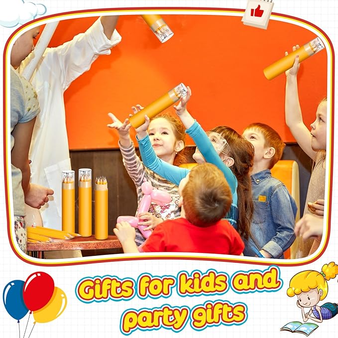 60 Pack 720pcs #2 HB Pencils Bulk in Tube with Sharpener and Eraser Wood-cased Pre-sharpened Pencils for Kids Student Back to School Supplies Classroom Prize Party Favor Gifts (Yellow)