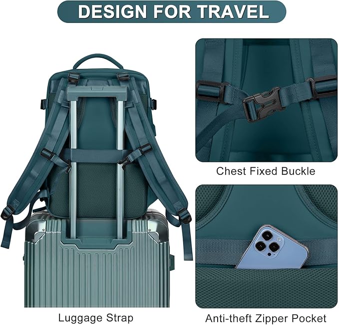 Large Travel Backpack For Women Men Airline Approved Carry On Backpack Flight Approved Waterproof Sports Luggage Backpack Casual Daypack Small Hiking Backpack