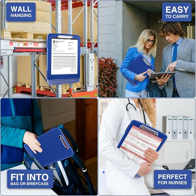 Sooez Clipboards with Storage, High Capacity Clip Boards 8.5x11 with Storage, Heavy Duty Nursing Clipboard Folder, Plastic Clipboard with Pen Holder for Women Teachers Work, School & Office Supplies