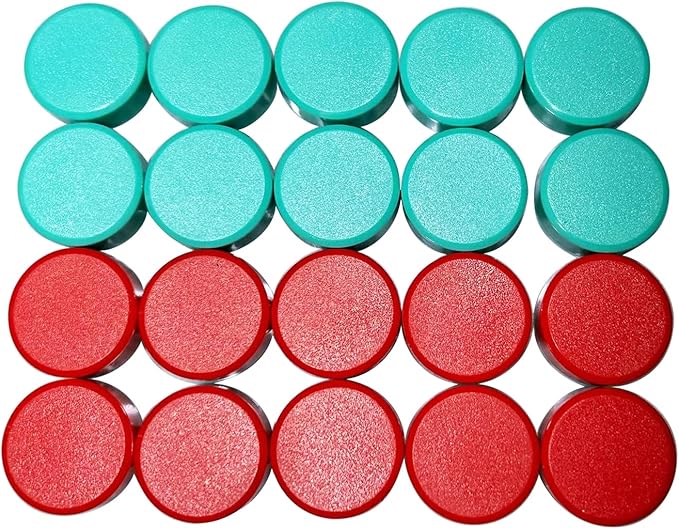 20 Pack Cute Magnets for Fridge, Round White Board Magnets, Whiteboard Magnet Fridge for Locker, Kitchen, Office and Classroom(Red and Green)