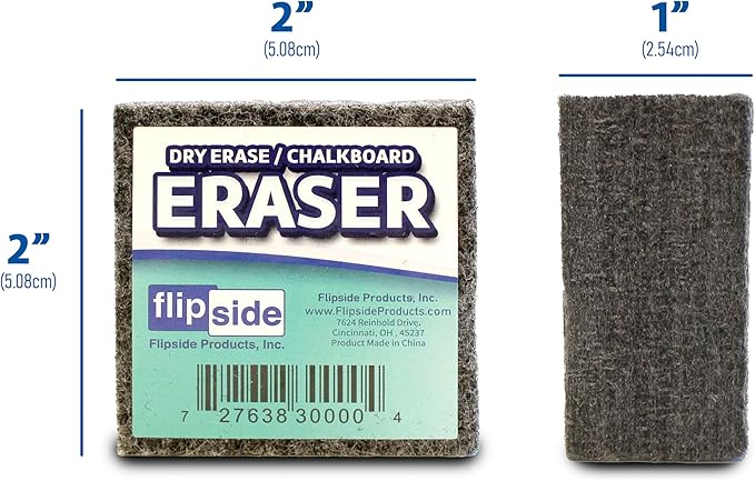 Flipside Products - 5" x 9" Mini Dry Erase Answer Paddles + Black Markers + Erasers - 12 Pack,White