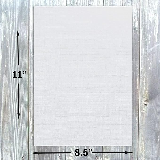 Hamilco Resume Linen Textured Cardstock Paper – 8 1/2 x 11" Blank Thick Heavy Weight 80 lb Cover Card Stock for Printer - 50 Pack (Gray)