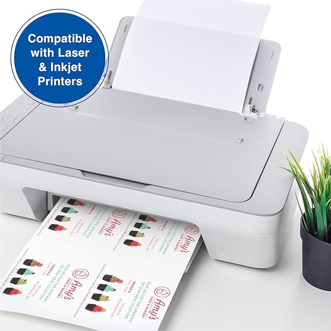 PrintWorks Blank Printable Postcards for Mailing & Printing - 1000 Cards (4.25" x 5.5" Post Card Size) - 4 per Sheet - 250 Sheets (8.5” x 11”) - Made in the USA - No Envelope Needed - White (04299)